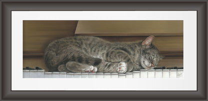 Reproduktion "Katze auf Klavier".