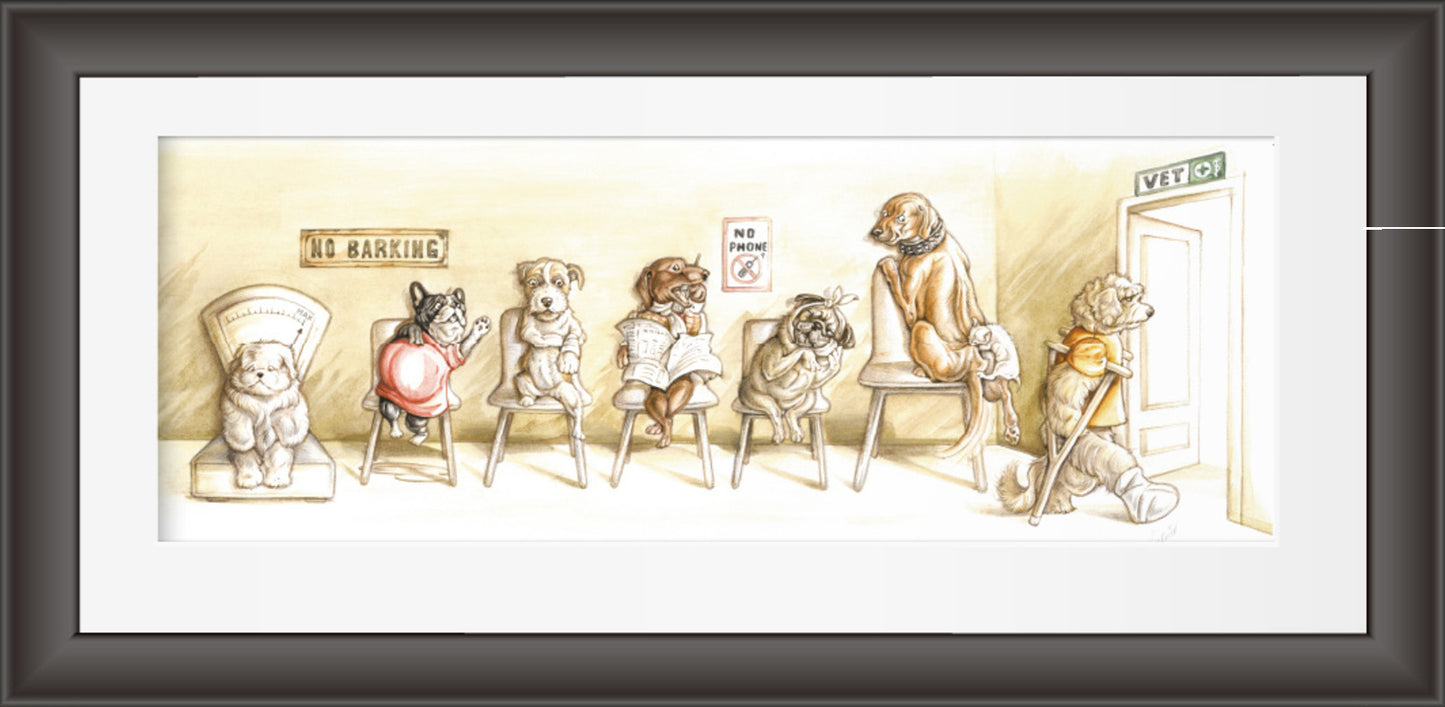 Reproductie "In de wachtkamer bij de Dierenarts".