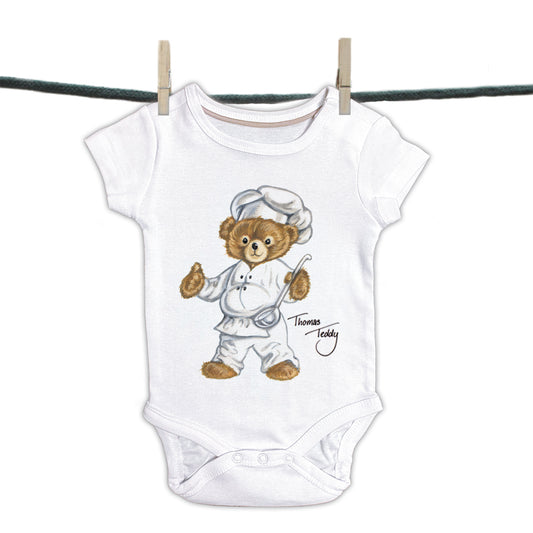 Baby Strampler Kollektion Thomas Teddy - Bär als Koch