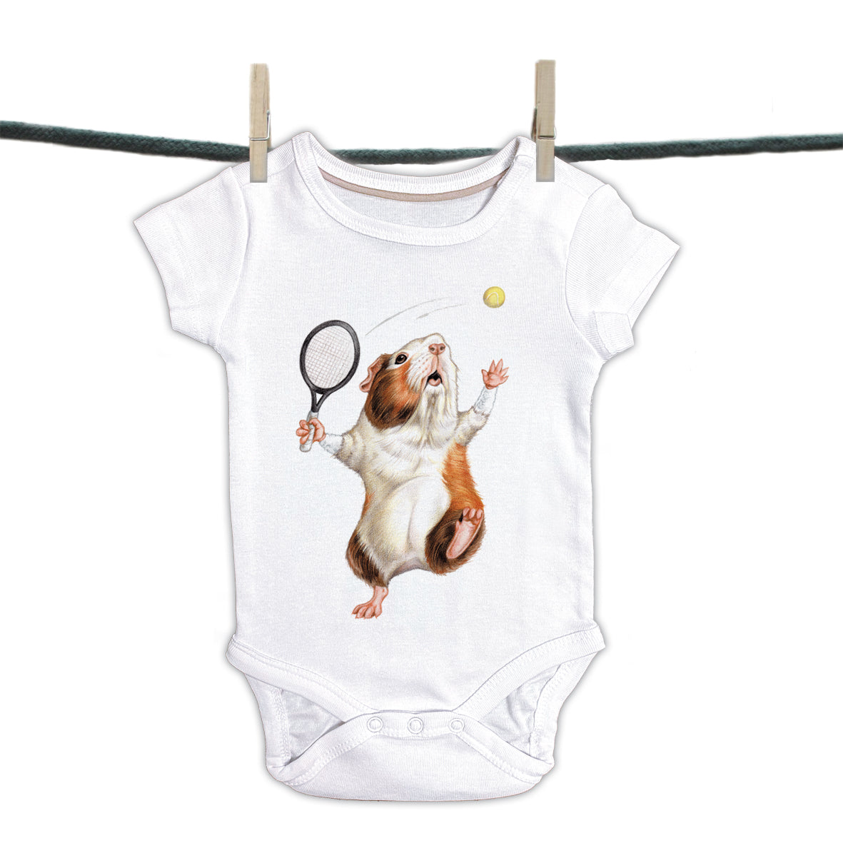 Baby Strampler mit Meerschweinchen - Tennis