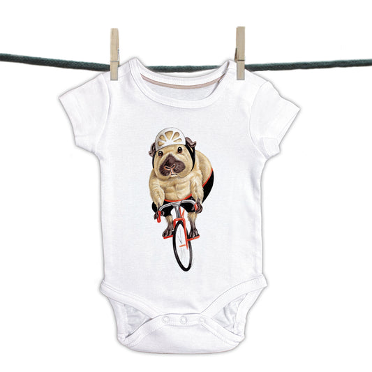 Baby Strampler mit Meerschweinchen - Radfahren